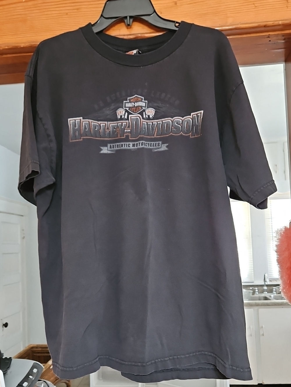 Harley-Davidson Black Short Sleeve Logo Tee with Subtle Brown Accents